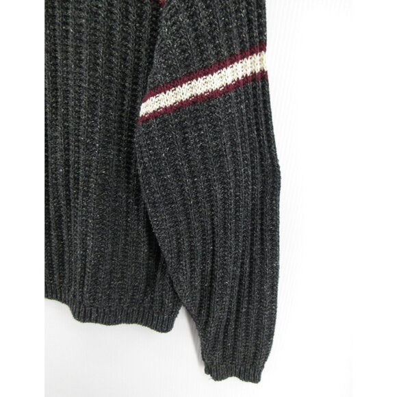 VINTAGE Eddie Bauer Sweater XL Pullover Striped Chunky Knit Grandpa 90s - Picture 3 of 11